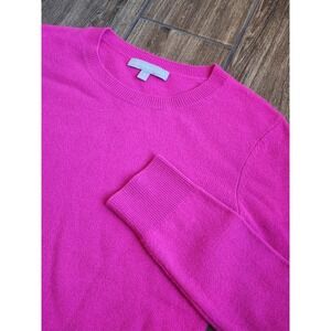 Antonio Melani Hot Pink 100% Cashmere Crew Neck Long Sleeve Sweater Womens Small